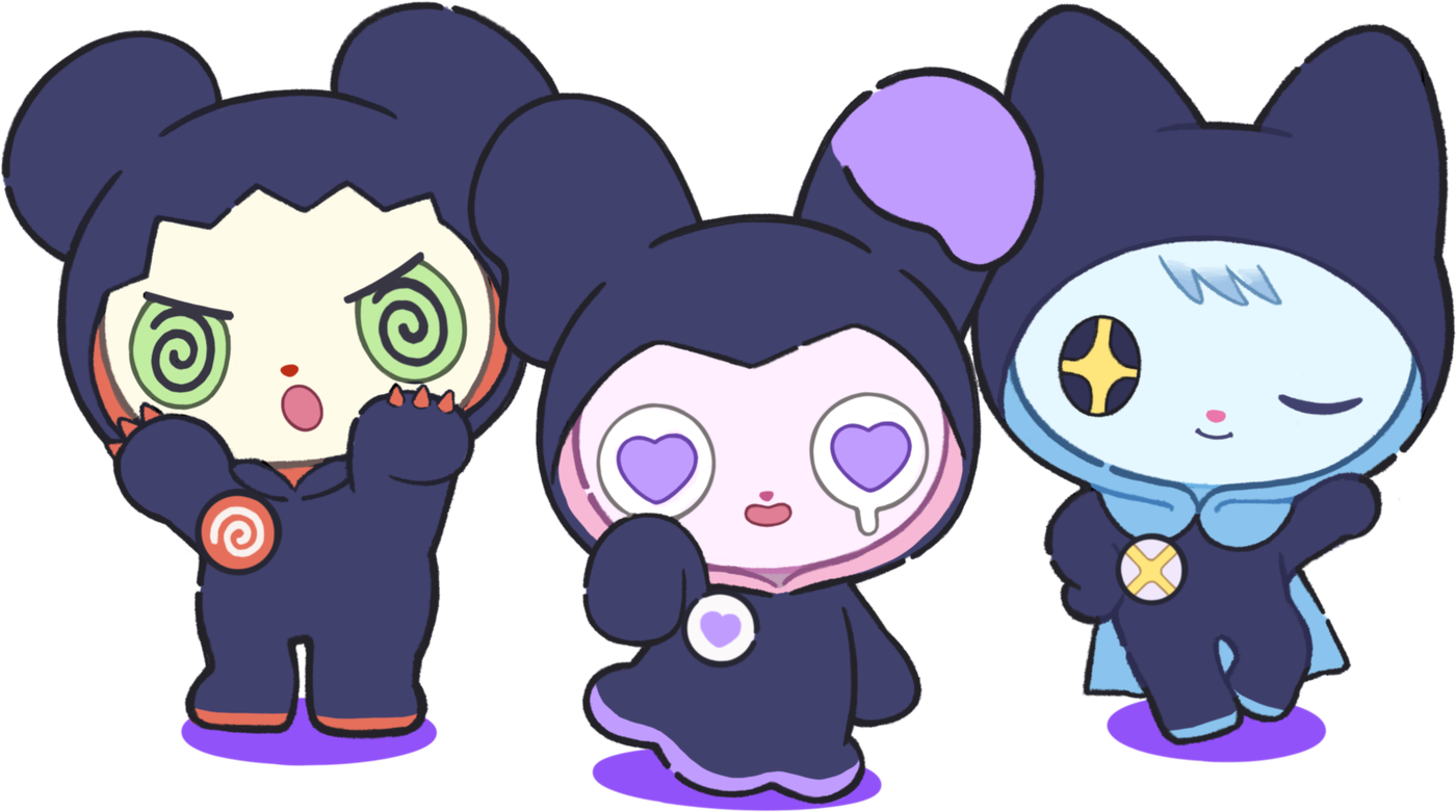 ピスコ、グルグル、キラビィの3人（ムームー・ペカ団）